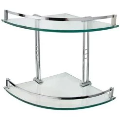 Engel Tempered Glass Corner Shelf - Two Shelves