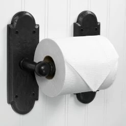 Solid Bronze Toilet Paper Holder With Gothic Ornate Base - Dark Bronze