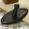 Solid Bronze Robe Hook With Gothic Oval Base - Dark Bronze