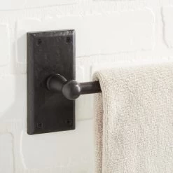 Solid Bronze Towel Bar With Gothic Rectangular Base