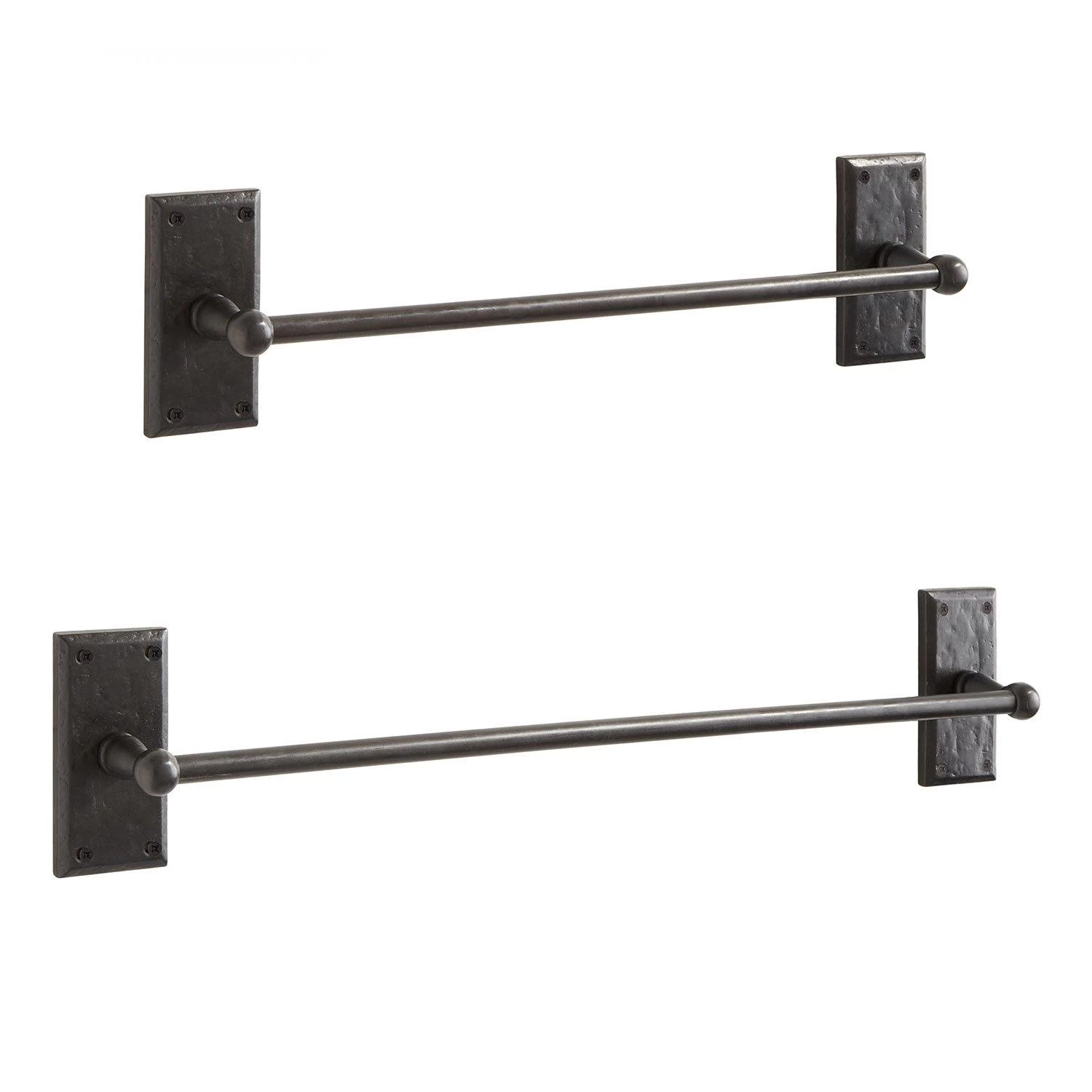 Solid Bronze Towel Bar With Gothic Rectangular Base - Image 2