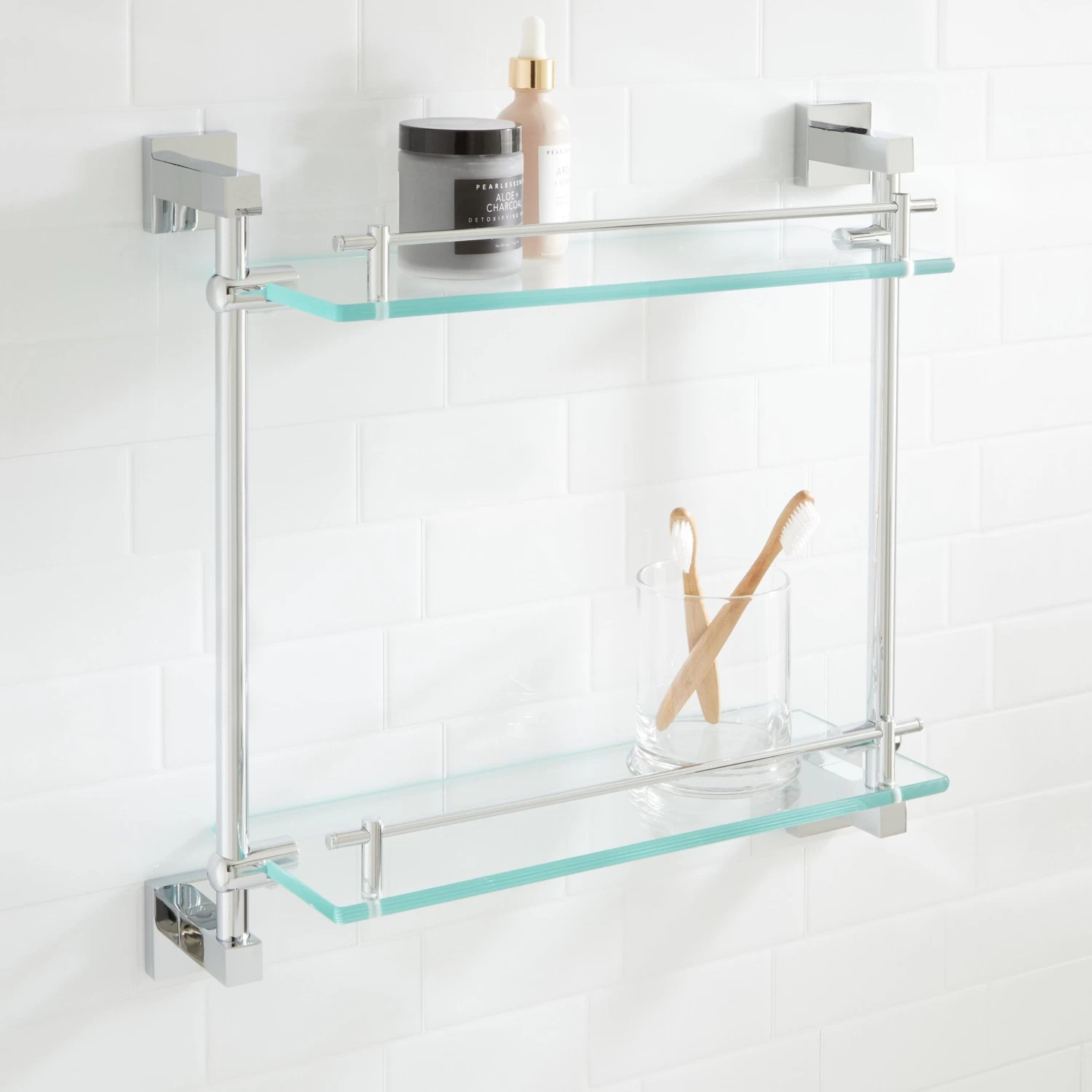 Albury Tempered Glass Shelf - Two Shelves - Image 2