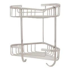 Solid Brass Two Tiered Corner Basket