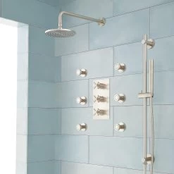 Exira Thermostatic Shower System - Hand Shower & 6 Body Sprays