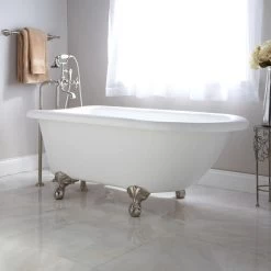 59" Rayne Acrylic Clawfoot Tub - Oil Rubbed Bronze Feet- Overflow-No Drillings