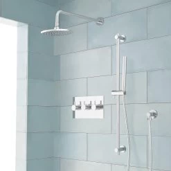 Tosca Thermostatic Shower System With Rainfall Shower And Hand Shower