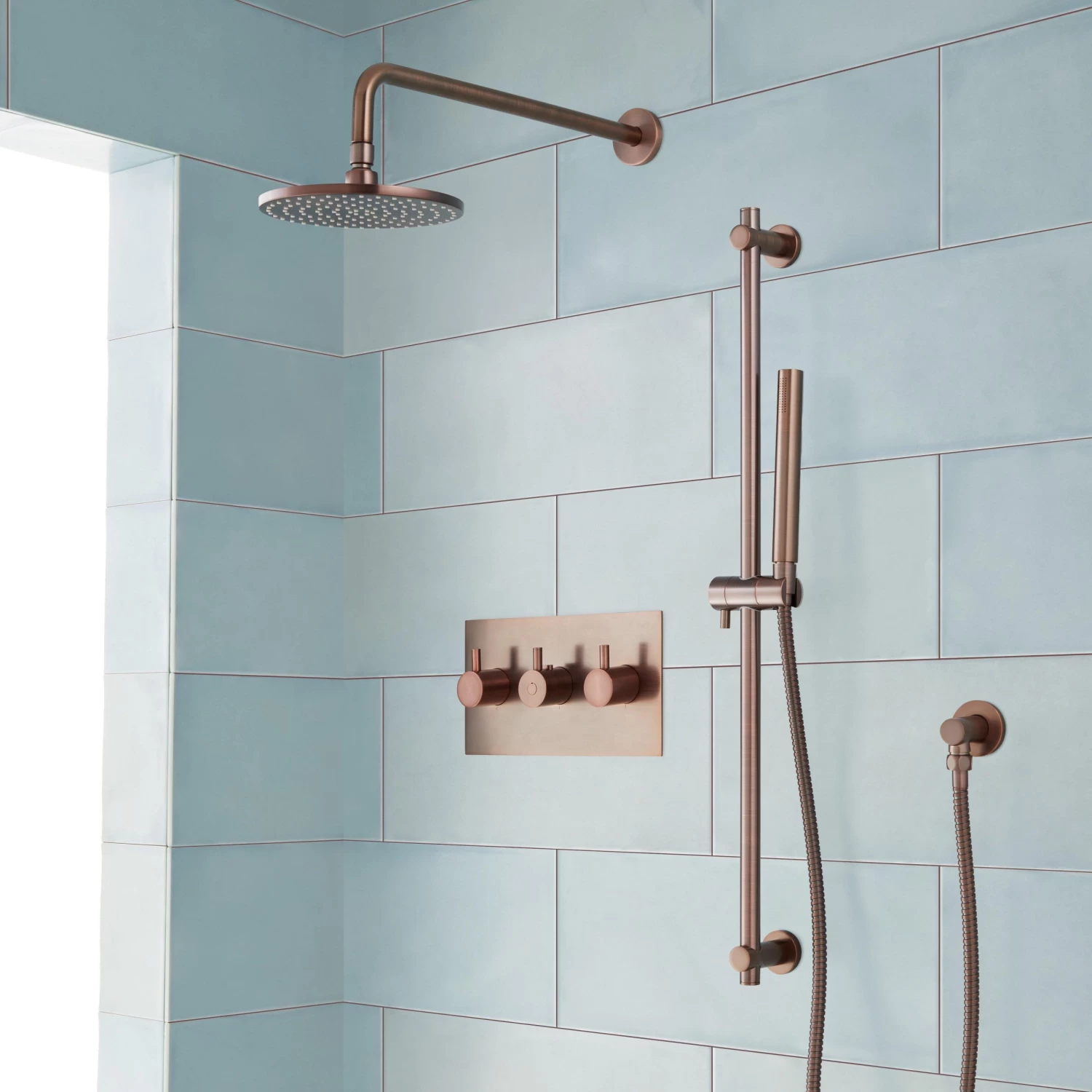 Tosca Thermostatic Shower System With Rainfall Shower And Hand Shower - Image 2
