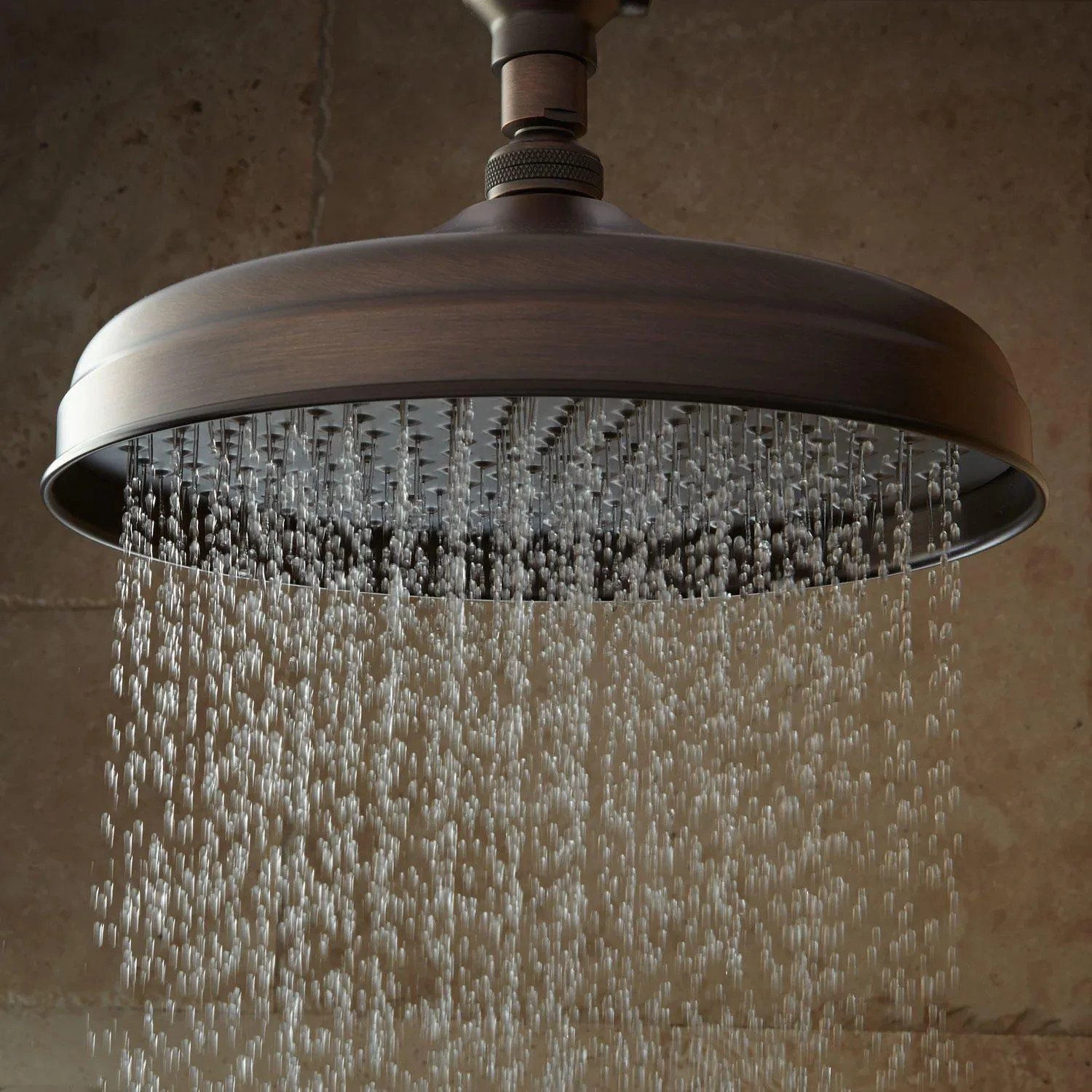8" Lambert Rainfall Shower Head - 15" Ornate Arm - Oil Rubbed Bronze