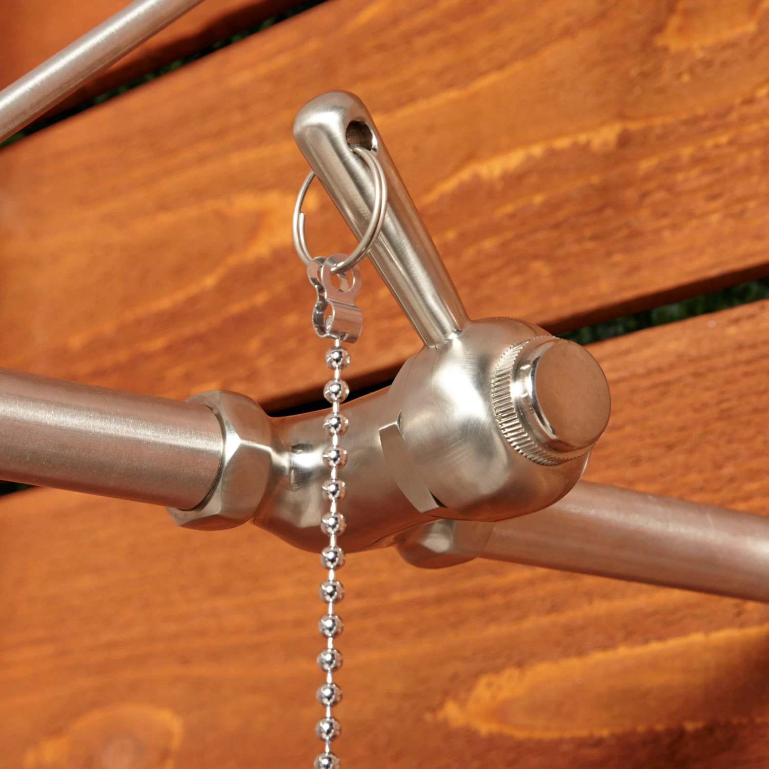 Stainless Steel Pull Chain Wall-Mount Outdoor Shower - Image 3