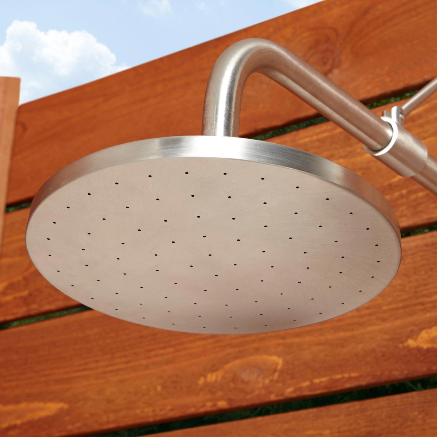 Stainless Steel Pull Chain Wall-Mount Outdoor Shower - Image 2