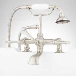 Deck-Mount Telephone Tub Faucet With Lever Handles And Deck Couplers