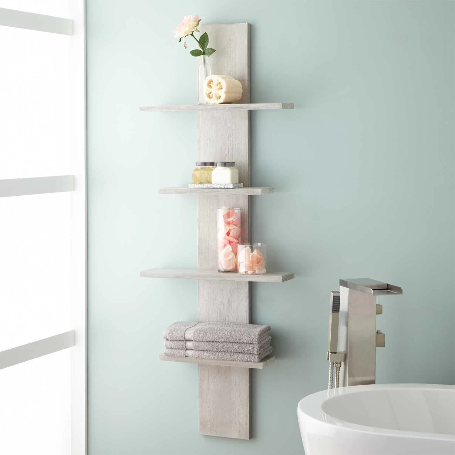 Wulan Hanging Bathroom Shelf - Four Shelves