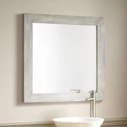 Wulan Teak Mirror - Light Gray