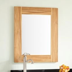 24" Bastian Teak Vanity Mirror - Natural Teak
