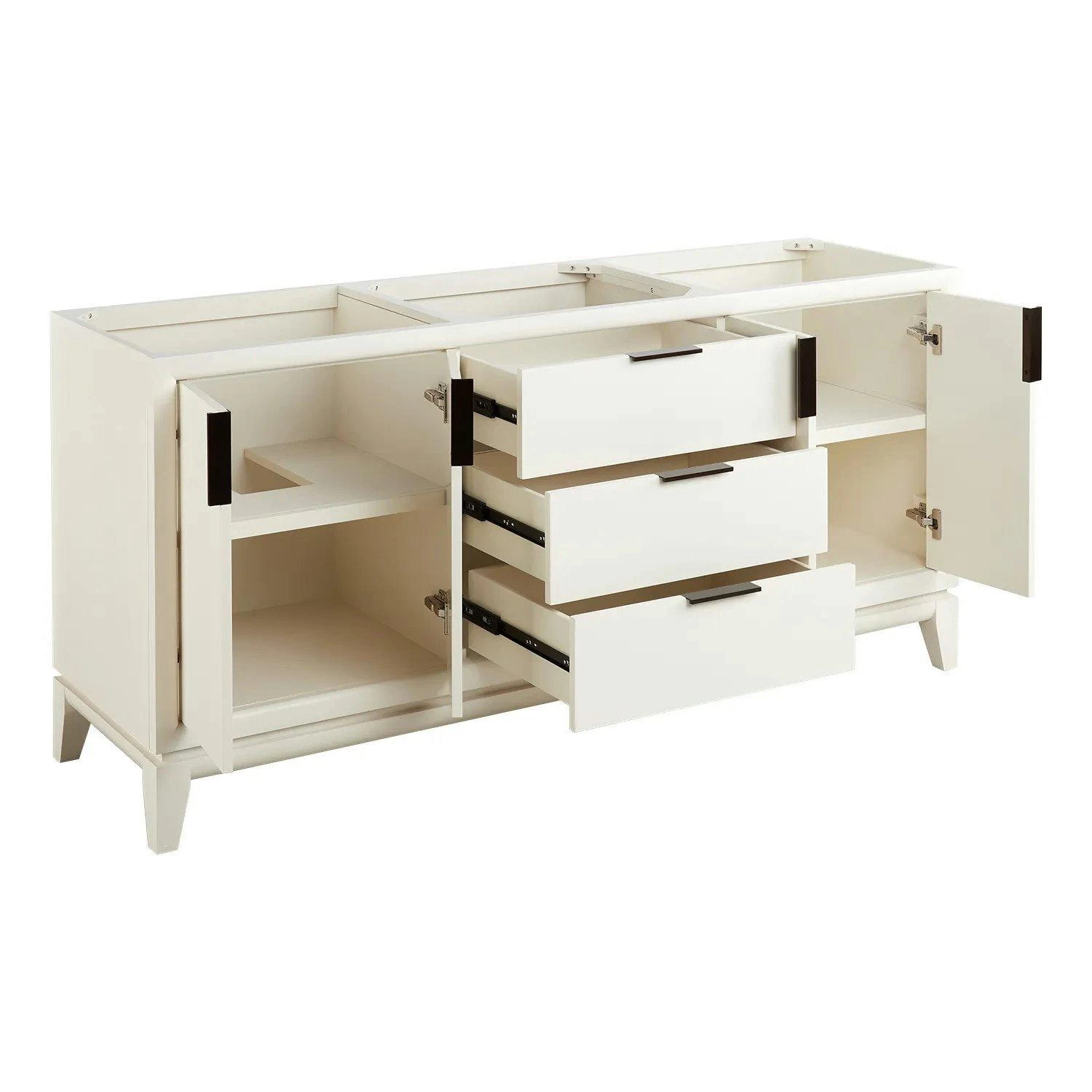 72" Talyn Mahogany Double Vanity For Rectangular Undermount Sinks - Soft White - Image 3