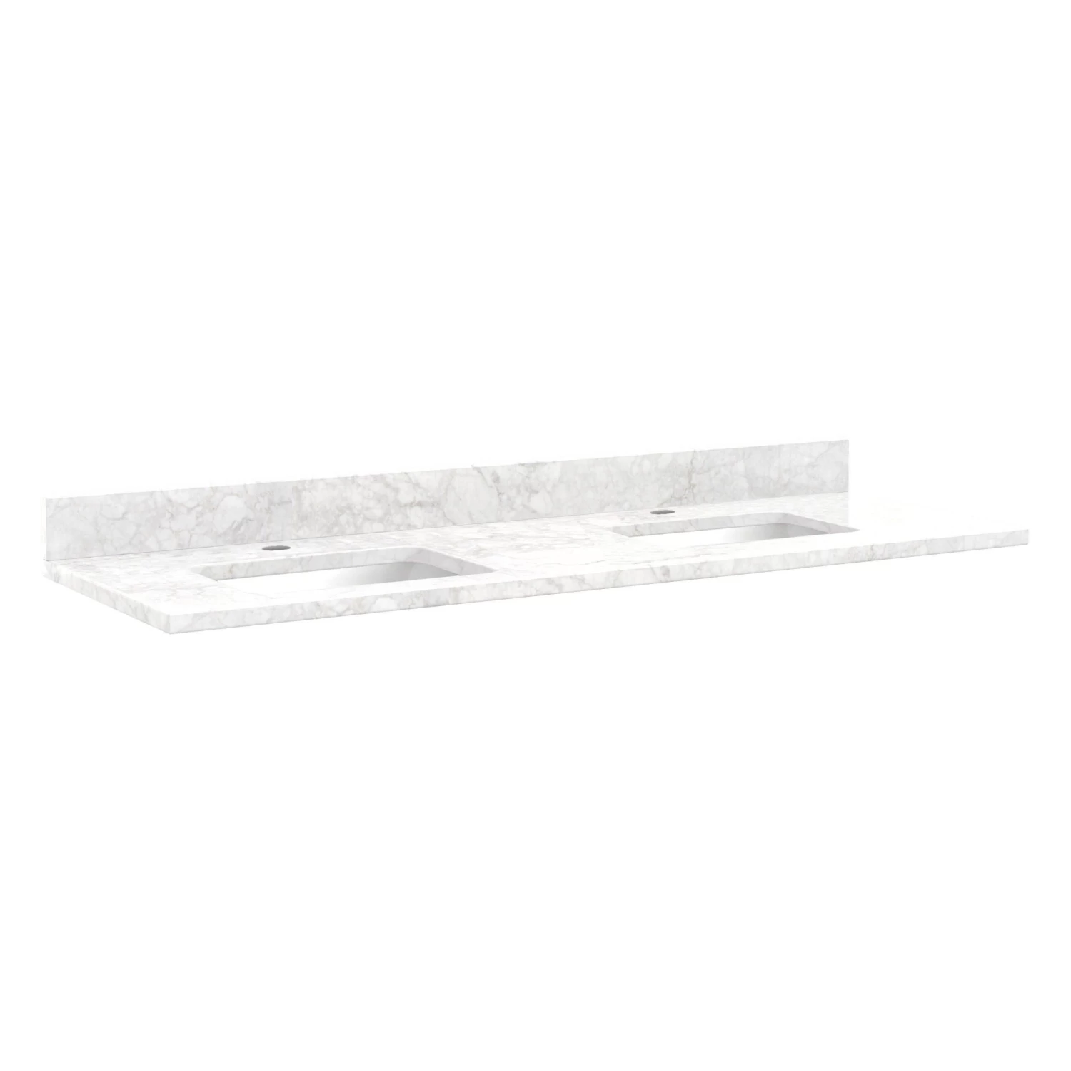 61"x 22" 3cm Marble Vanity Top For Rectangular Undermount Sinks - Carrara
