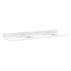 73"x 22" 3cm Marble Vanity Top For Rectangular Undermount Sinks - Carrara