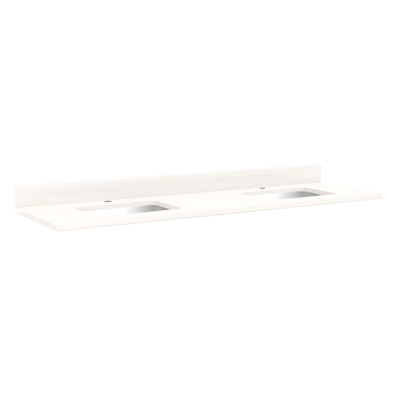 73" X 22" 3cm Quartz Double Vanity Top For Rectangular Undermount Sinks - Arctic White