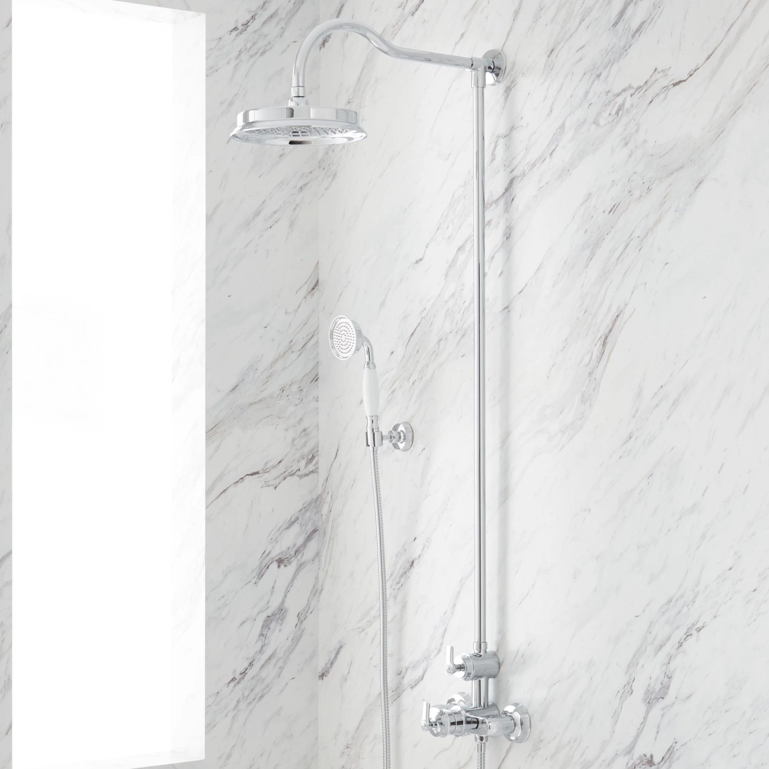 Cooper Thermostatic Exposed Pipe Shower With Hand Shower - Image 3