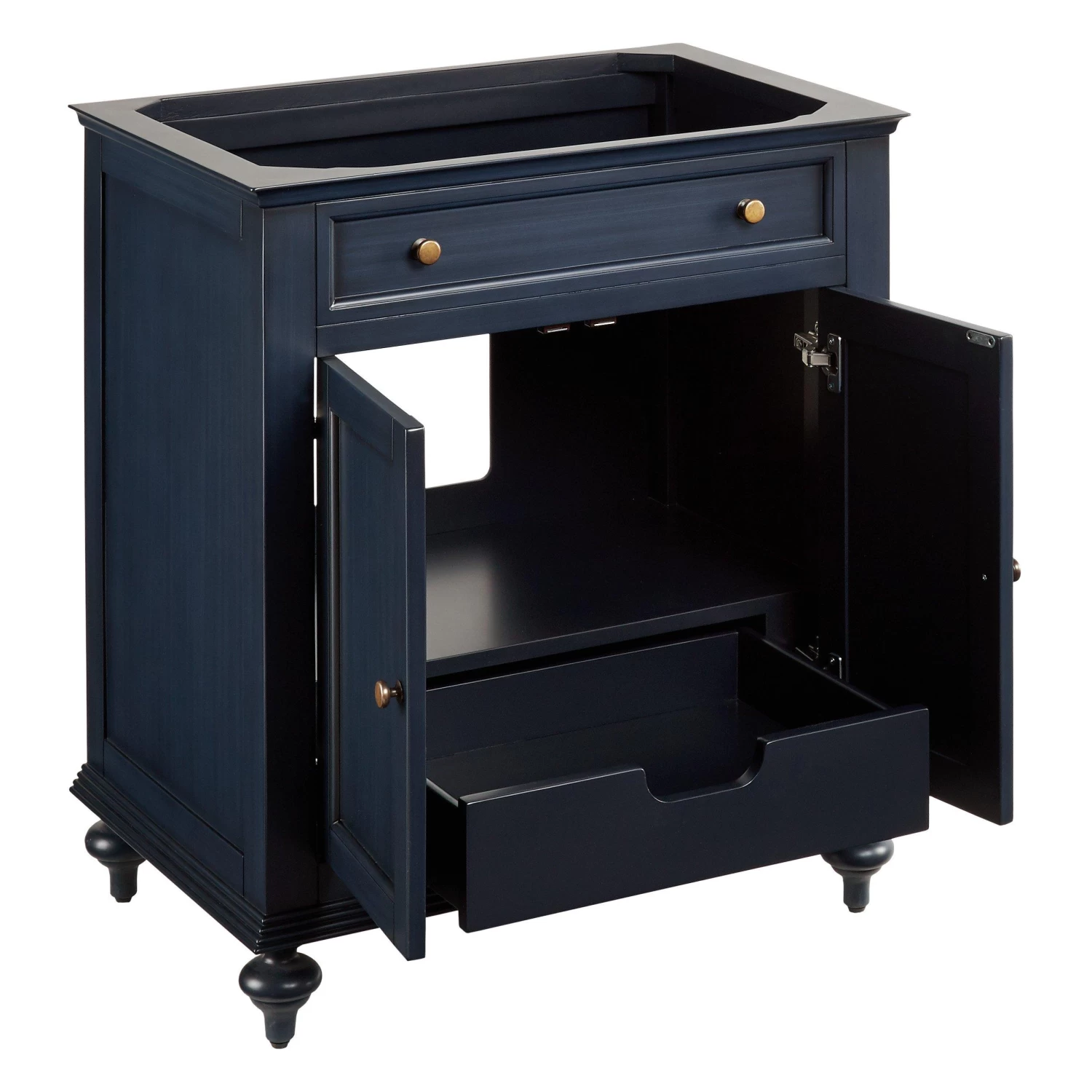 30" Keller Mahogany Vanity Cabinet For Rectangular Undermount Sink - Vintage Navy Blue - Image 3