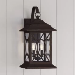 Kingston Manor Dark Bronze Outdoor 2-Light Candelabra Wall Sconce
