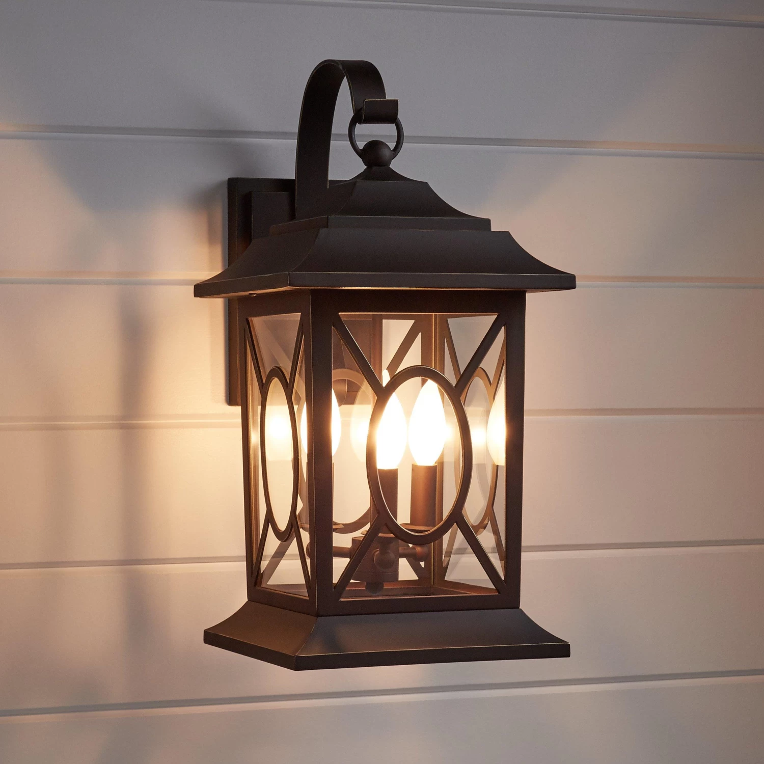 20" Kingston Manor Dark Bronze Outdoor 3-Light Candelabra Wall Sconce - Image 2