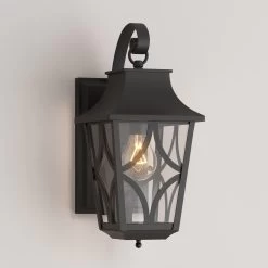 Altimeter Black Outdoor Entrance Wall Sconce