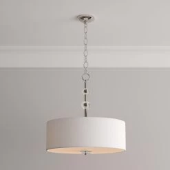 Bankloft 4-Light Drum Chandelier - Polished Nickel