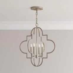 Aldrich 4-Light Pendant Chandelier - Gilded Silver