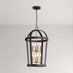 Cromwell 8-Light Pendant Chandelier - Umber Bronze/Antique Brass