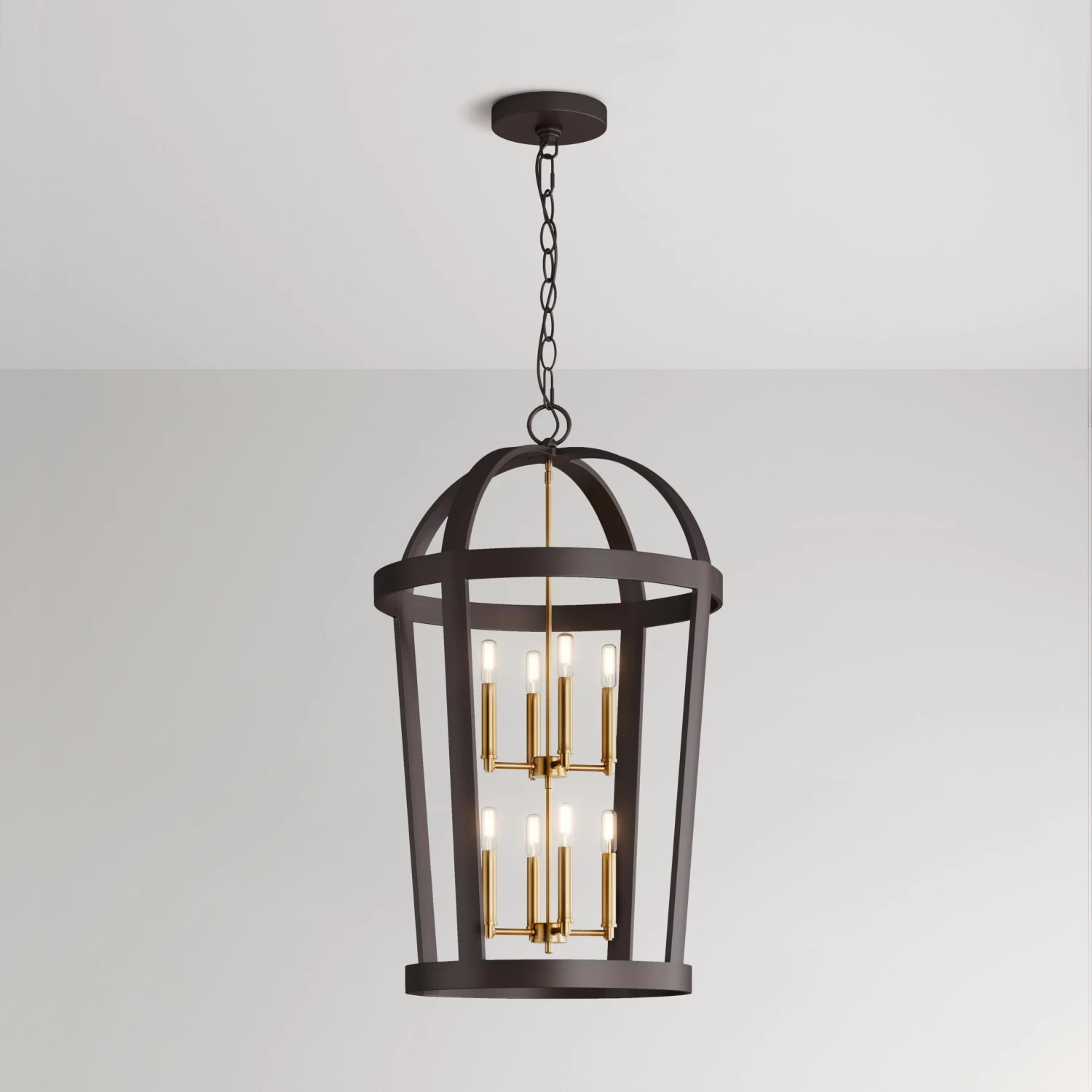 Cromwell 8-Light Pendant Chandelier - Umber Bronze/Antique Brass