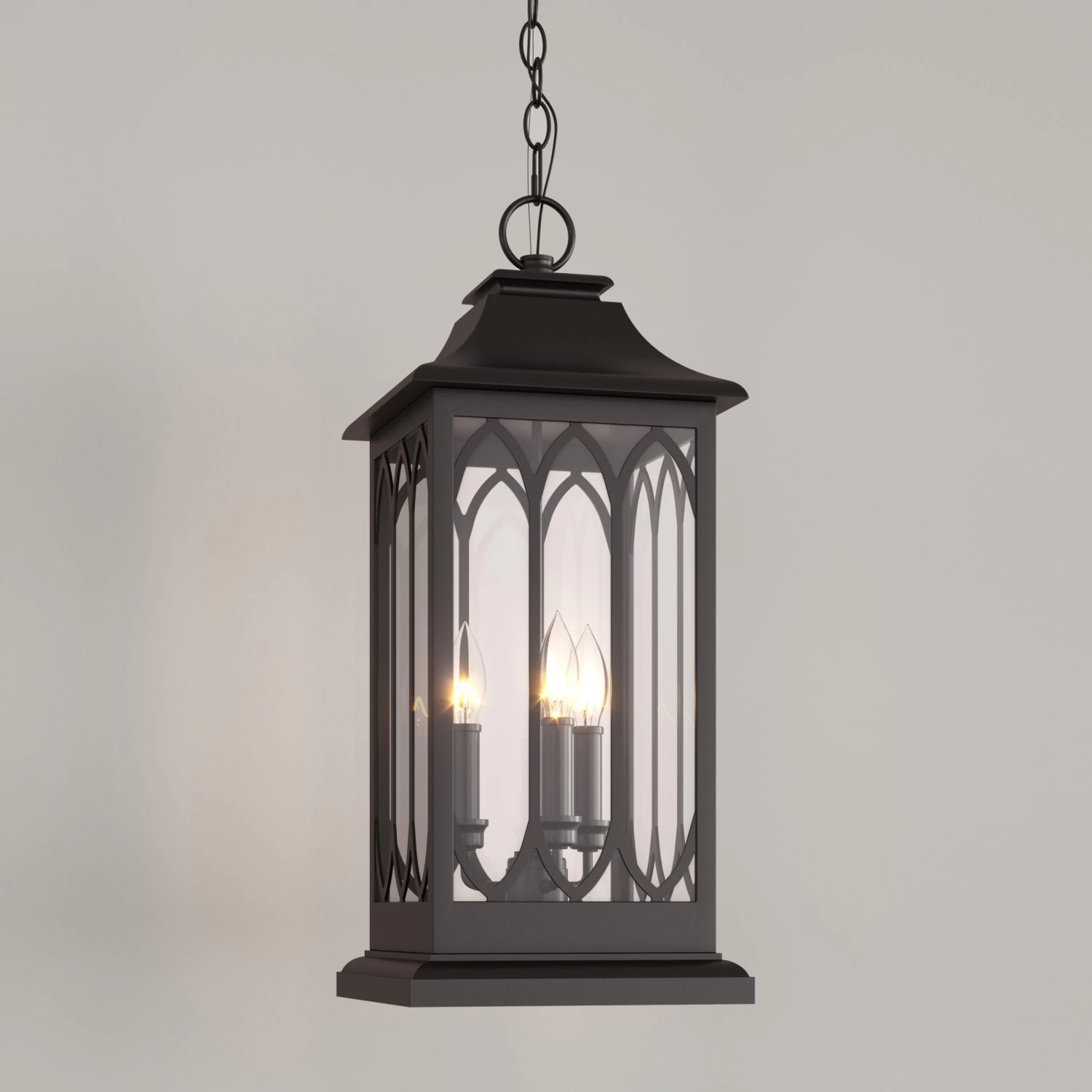 Stonehouse 3-Light Outdoor Pendant - Smooth Bronze