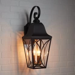 Cardigan 3-Light Outdoor Entrance Wall Sconce - Black Bronze