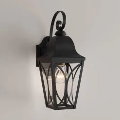 Cardigan Outdoor Entrance Wall Sconce - Single Light - Black Bronze