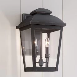 15" Goodwin 2-Light Outdoor Entrance Wall Sconce - Oil Rubbed Bronze