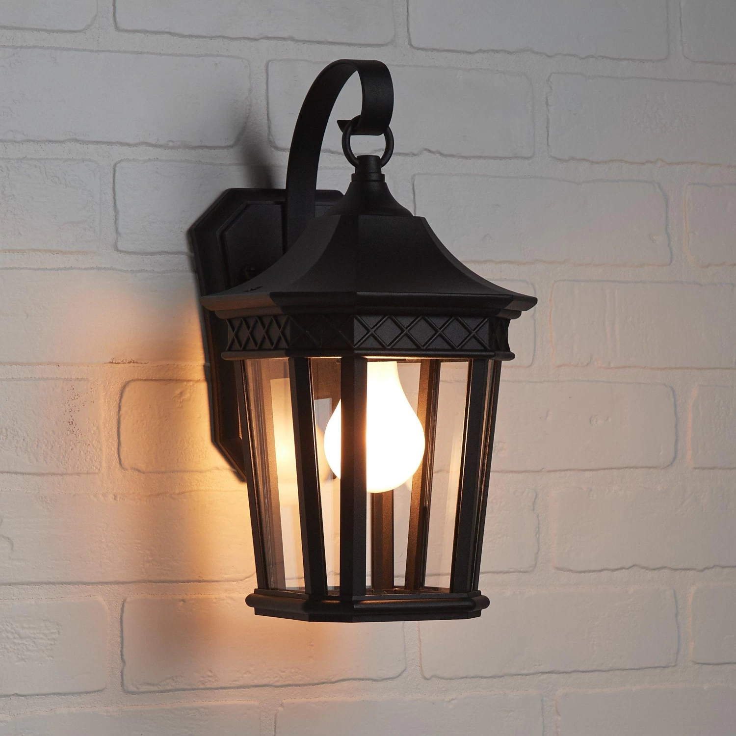 13" Foxfield Outdoor Entrance Wall Sconce With Hook - Single Light - Black - Image 2