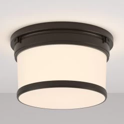 12" Summerlake 2-Light Flush-Mount Ceiling Light - Opal Shade