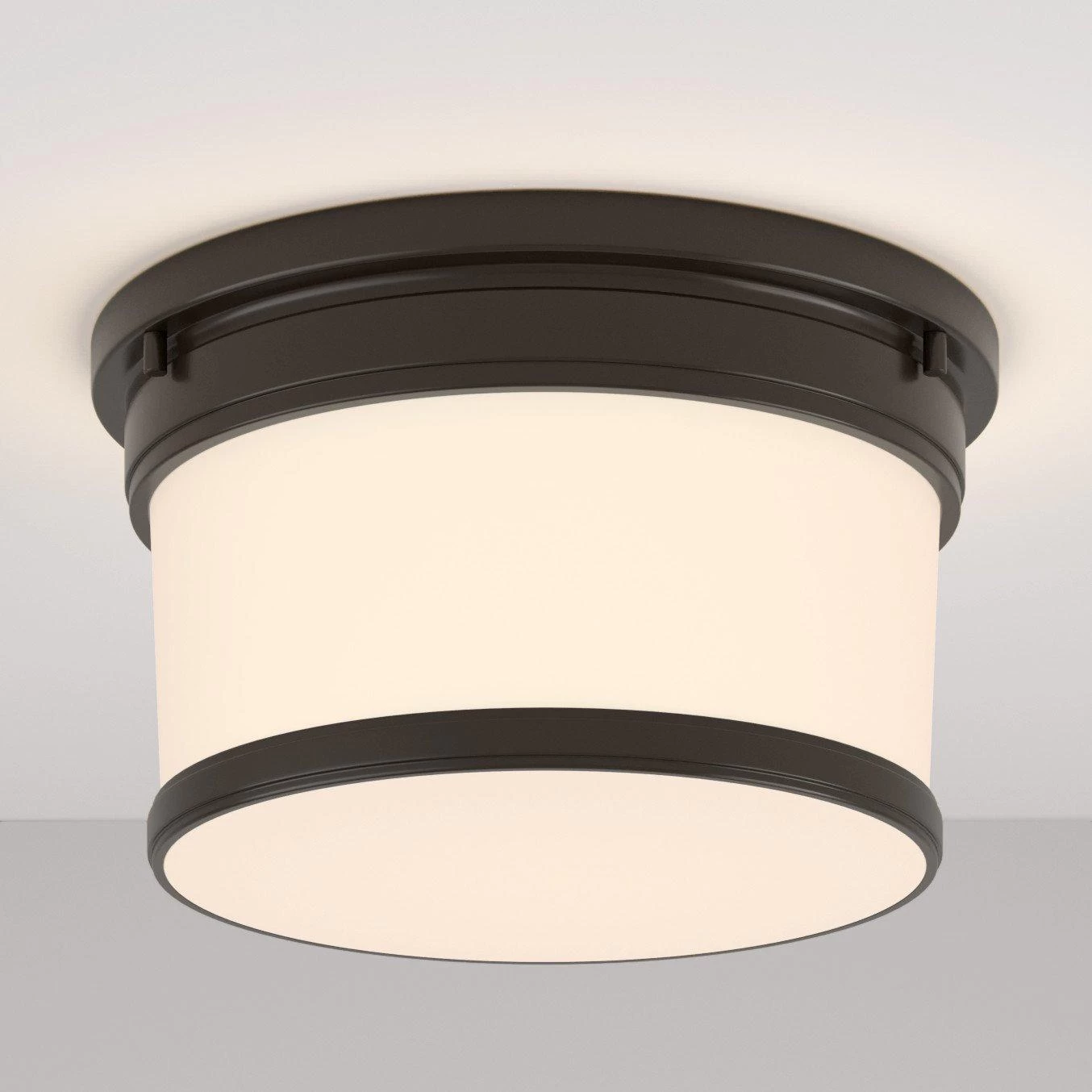 12" Summerlake 2-Light Flush-Mount Ceiling Light - Opal Shade