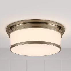 15" Summerlake 3-Light Flush Mount Ceiling Light - Opal Shade