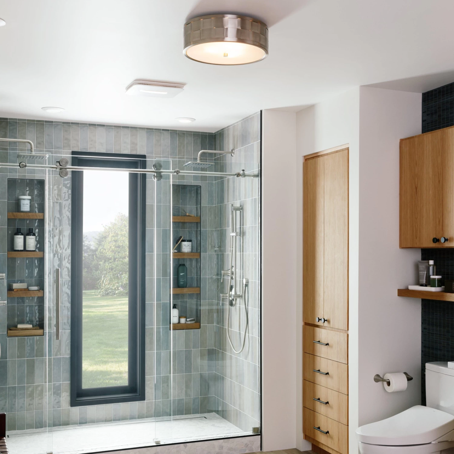 Nassau 3-Light Flush-Mount Ceiling Light - Brushed Nickel - Image 2