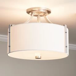 Highfield 3-Light Semi-Flush-Mount Drum Light - Brushed Nickel