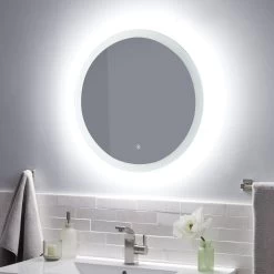 Morse Round Lighted Mirror With Tunable LED