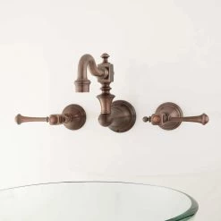 Vintage Wall-Mount Bathroom Faucet - Lever Handles - Oil Rubbed Bronze