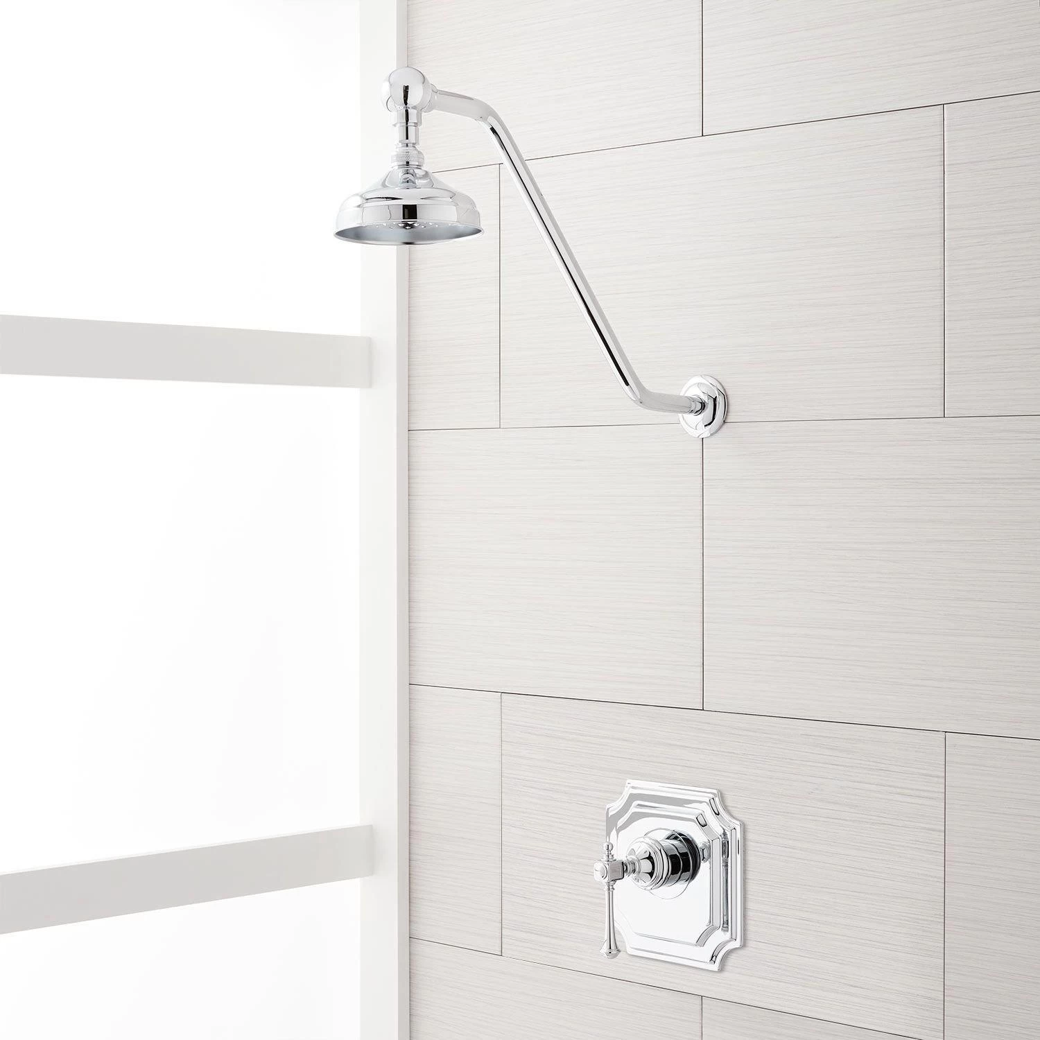 Vintage Shower Set With Lever Handle - Chrome