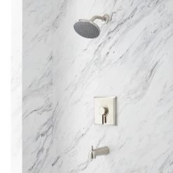 Flair Pressure Balance Tub And Shower Set With Lever Handle - Brushed Nickel