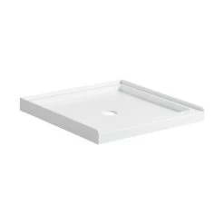 36" X 36" Acrylic Shower Tray - Center Drain - White