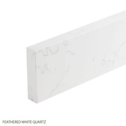 43" 3cm Quartz Vanity Backsplash - Feathered White