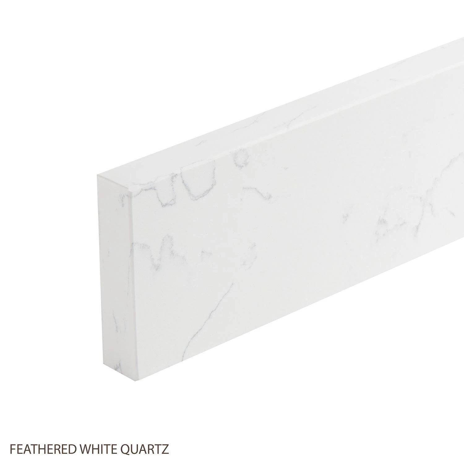 43" 3cm Quartz Vanity Backsplash - Feathered White