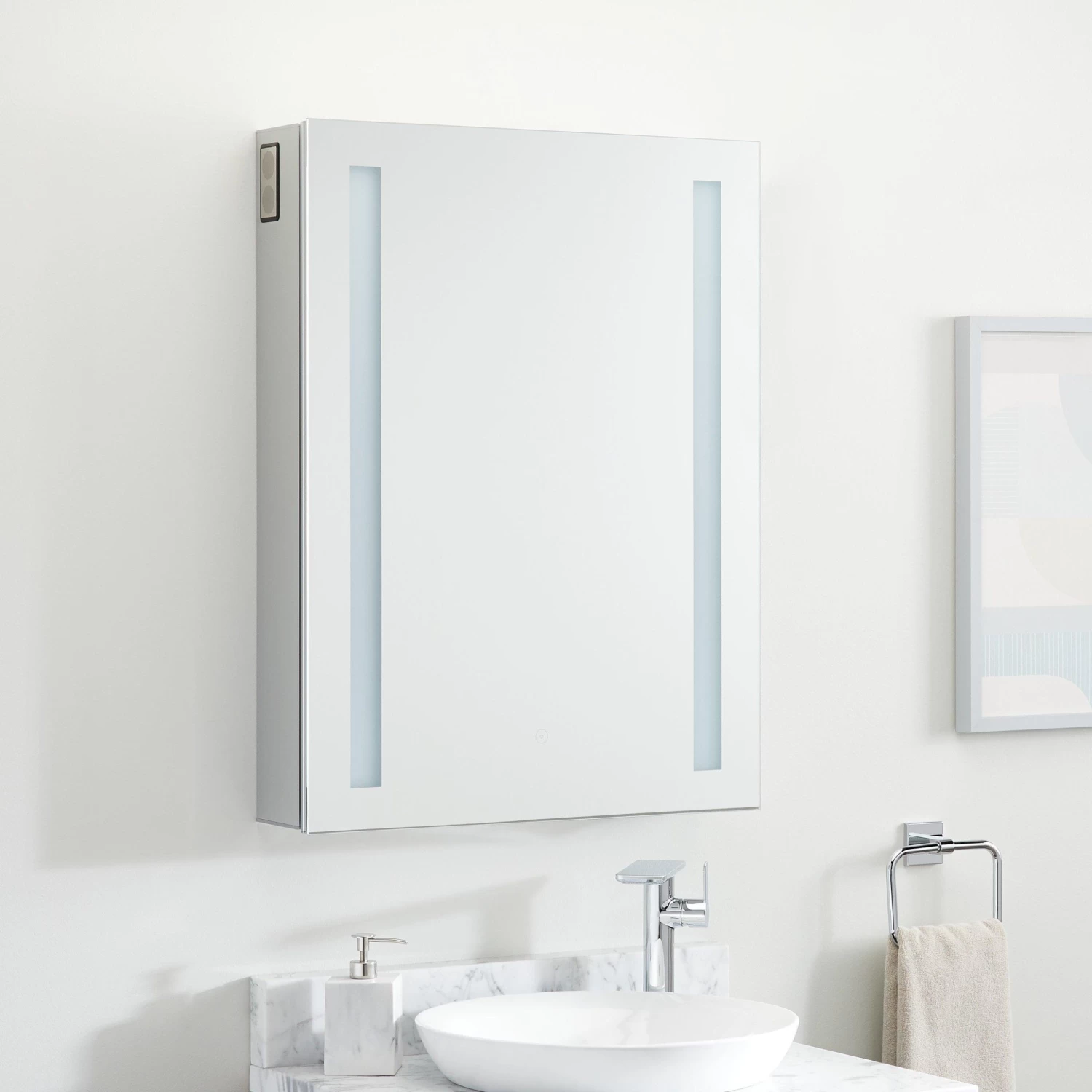Seren Lighted Medicine Cabinet With Tunable LED And Wireless Speaker - Image 3