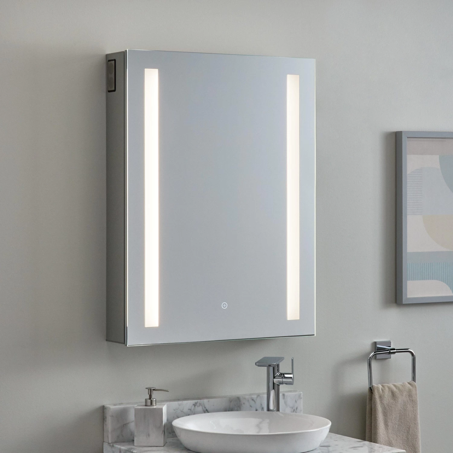 Seren Lighted Medicine Cabinet With Tunable LED And Wireless Speaker - Image 2